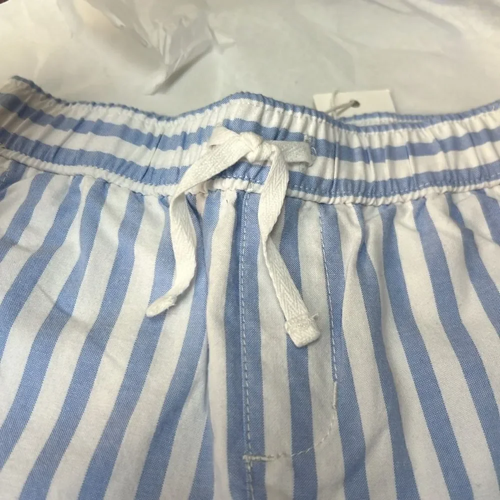 Janie and Jack 100048022 Blue and White Striped Poplin Pull-On Short size 6-12 m